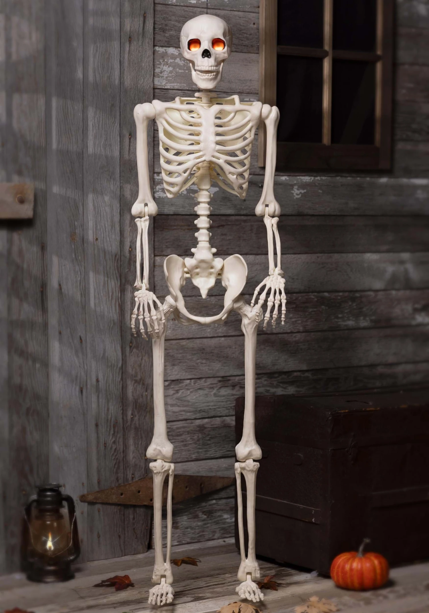 5FT Deluxe Flaming Light Up Eyes & Talking Skeleton Halloween Decoration 4 5FT Deluxe Flaming Light Up Eyes & Talking Skeleton Halloween Decoration - Image 2