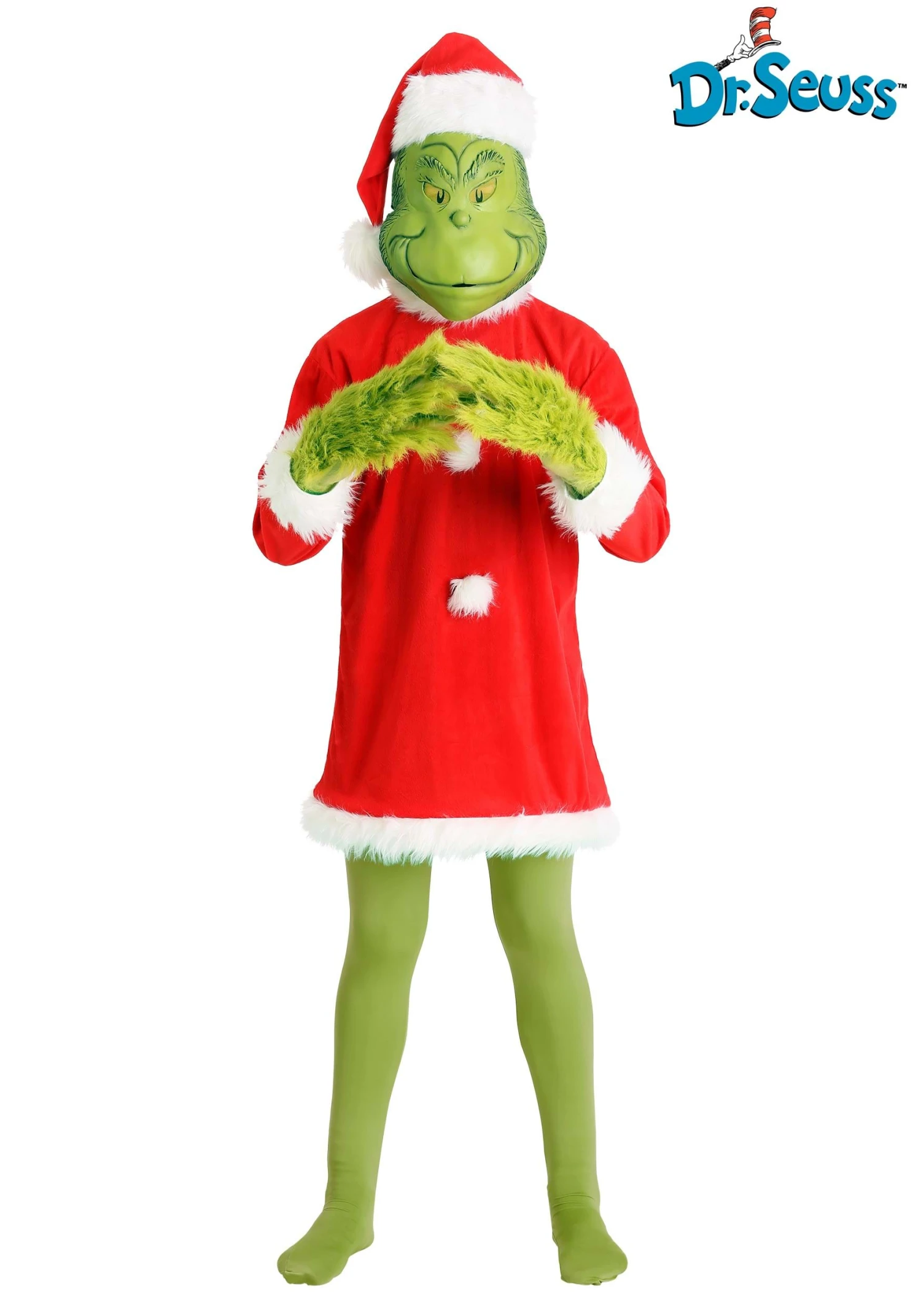 Dr. Seuss Deluxe Grinch Costume For Men 3 Dr. Seuss Deluxe Grinch Costume For Men