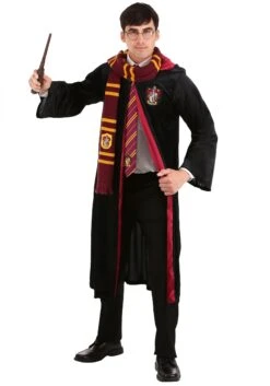 Deluxe Harry Potter Gryffindor Adult Plus Size Robe Costume -Halloween Costumes deluxe harry potter plus size adult gryffindor robe 1