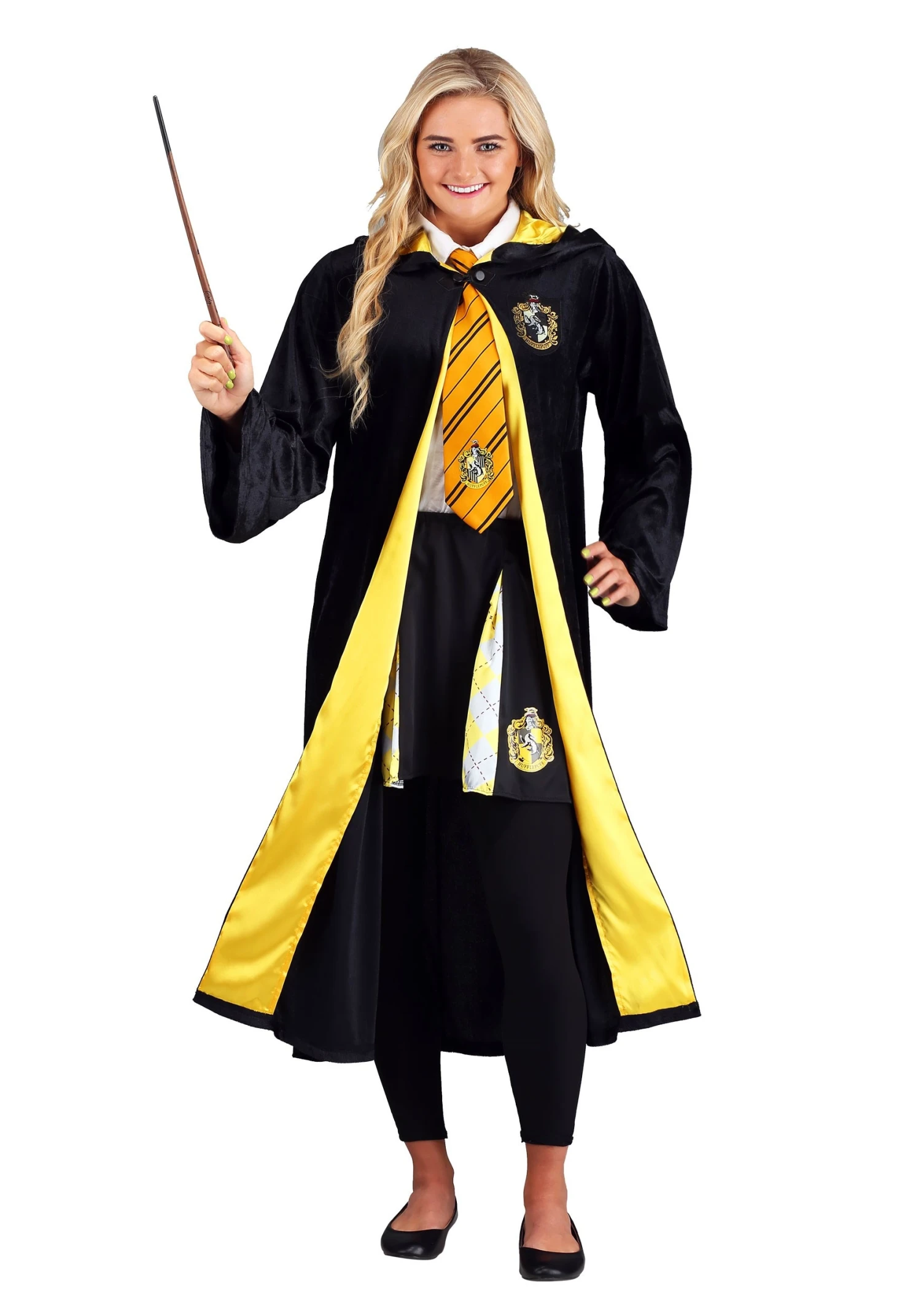 Deluxe Harry Potter Adult Plus Size Hufflepuff Robe Costume 3 Deluxe Harry Potter Adult Plus Size Hufflepuff Robe Costume