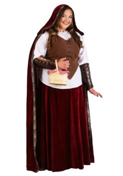 Women's Deluxe Red Riding Hood Plus Size Costume Dress