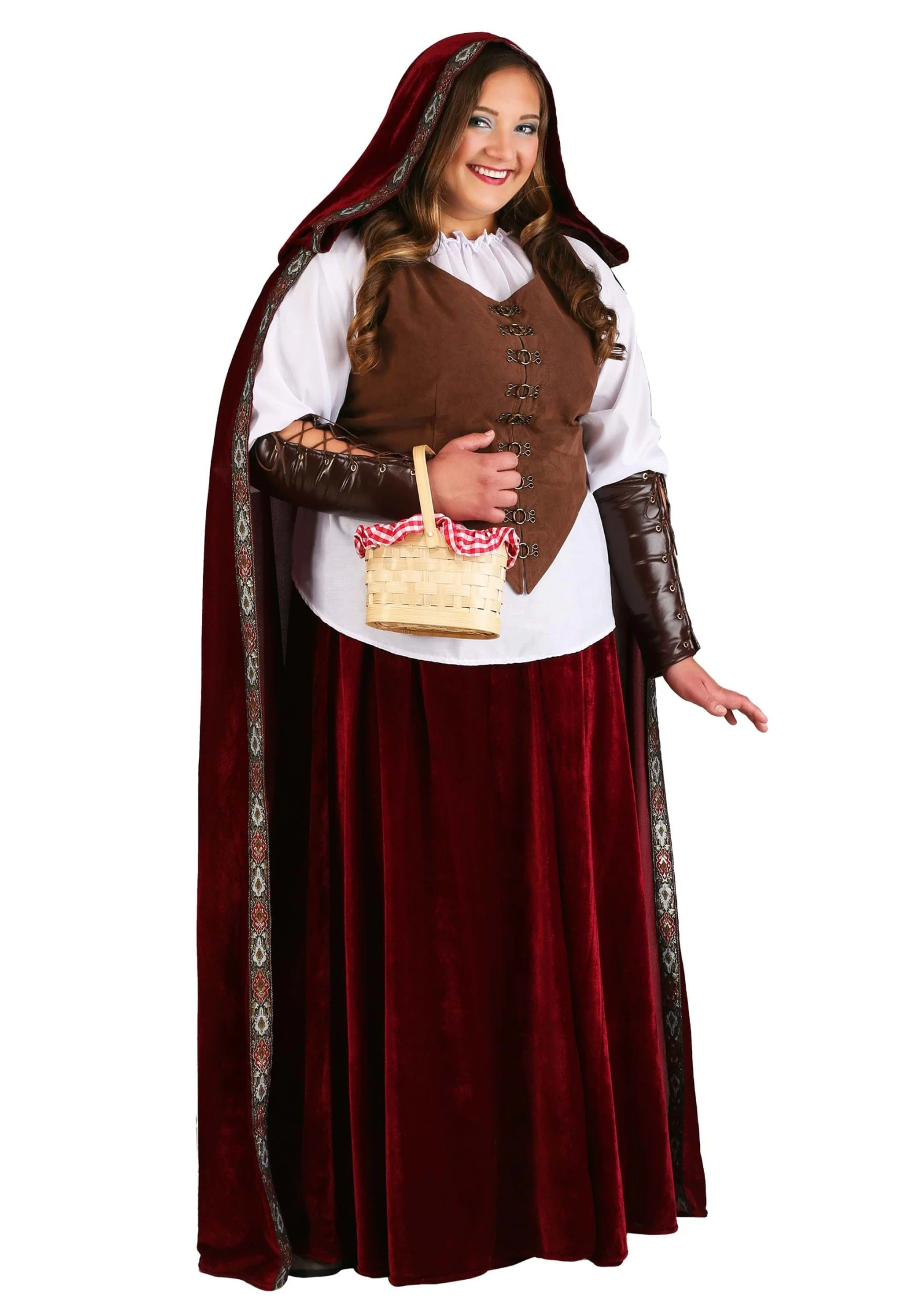 Women's Deluxe Red Riding Hood Plus Size Costume Dress 3 Women's Deluxe Red Riding Hood Plus Size Costume Dress