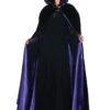 Deluxe Velvet & Satin Hooded Cape 1 Deluxe Velvet & Satin Hooded Cape -Halloween Costumes deluxe velvet and purple satin long cape