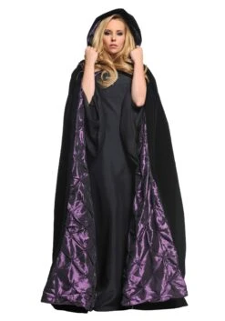 Deluxe Velvet Cape W/Purple Satin Lining