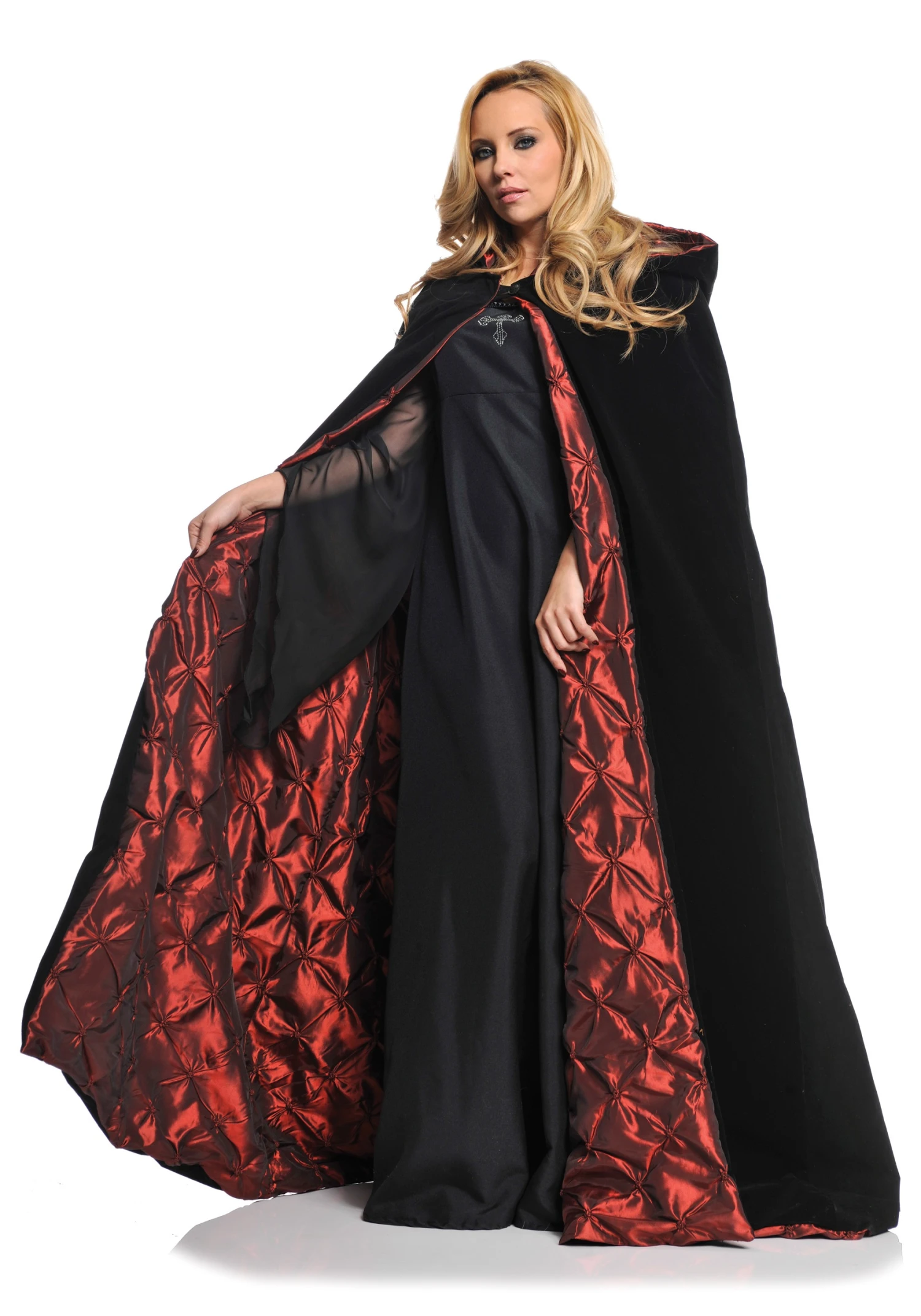 Deluxe Velvet Cape W/ Quilted Red Lining 3 Deluxe Velvet Cape W/ Quilted Red Lining