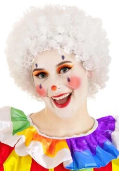 Deluxe White Afro Wig For Adults