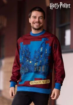 Diagon Alley Harry Potter Unisex Sweater For Adults -Halloween Costumes diagon alley harry potter sweater alt 1