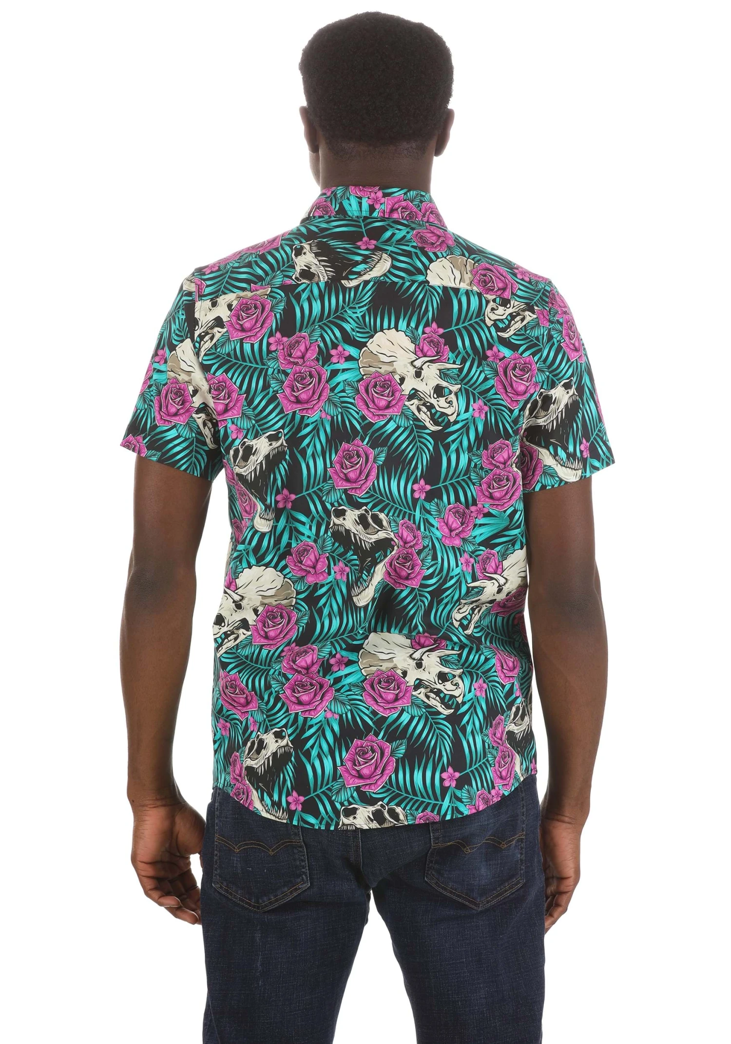 Adult Dinosaur Bones Button Up Shirt. 4 Adult Dinosaur Bones Button Up Shirt. - Image 2