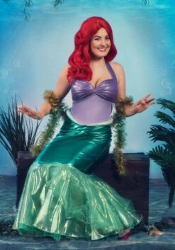 Deluxe Disney Little Mermaid Ariel Women's Costume -Halloween Costumes disney little mermaid ariel deluxe adult costume alt 1