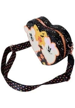 Disney Mickey & Minnie Floral Ghost Figural Heart Glow Loungefly Crossbody Bag -Halloween Costumes disney mickey minnie ghost heart lf crossbody bag alt 3