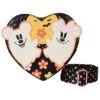 Disney Mickey & Minnie Floral Ghost Figural Heart Glow Loungefly Crossbody Bag -Halloween Costumes disney mickey minnie ghost heart loungefly crossbody bag