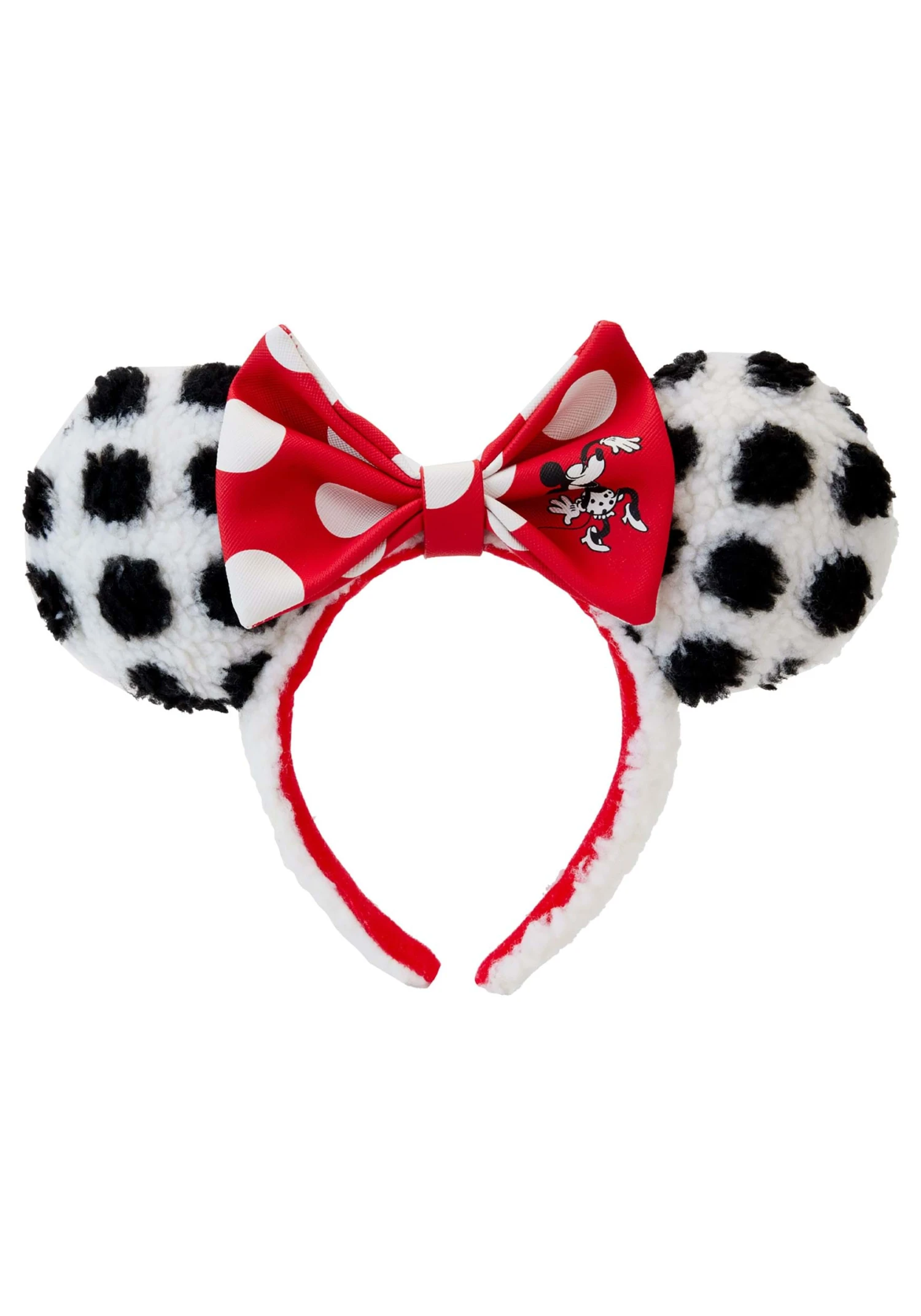 Loungefly Minnie Mouse Rocks The Dots Sherpa Ear Headband 3 Loungefly Minnie Mouse Rocks The Dots Sherpa Ear Headband