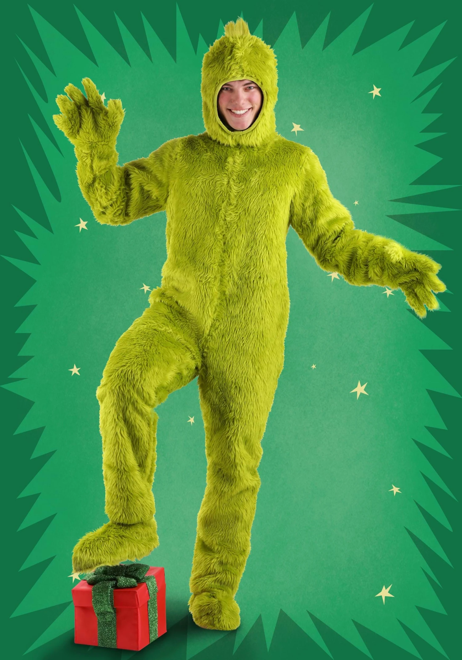 Dr. Seuss Open Face Grinch Costume For Adults 4 Dr. Seuss Open Face Grinch Costume For Adults - Image 2