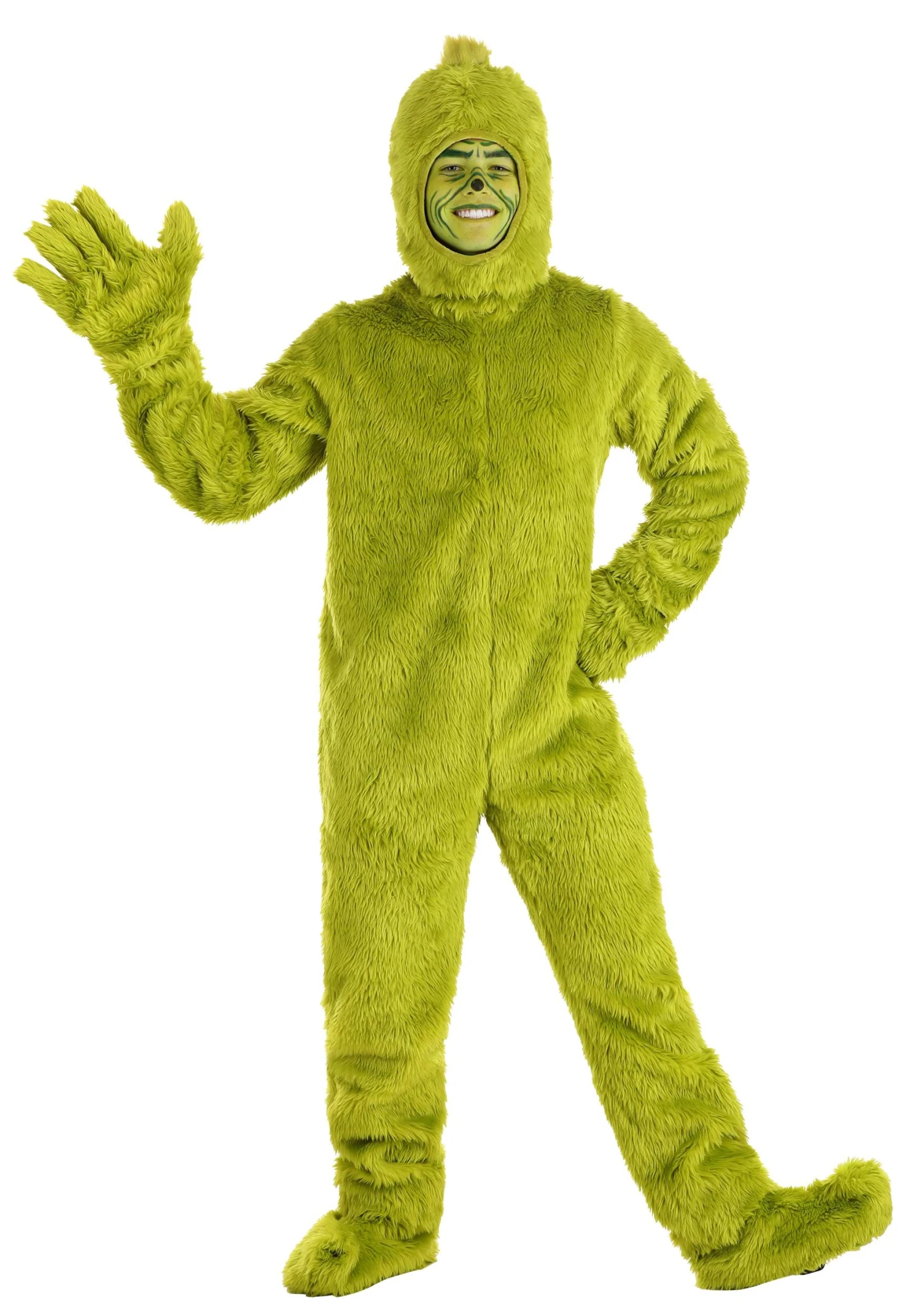 Dr. Seuss Open Face Grinch Costume For Adults 12 Dr. Seuss Open Face Grinch Costume For Adults - Image 10