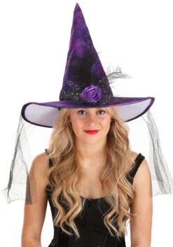 Women's Elegant Purple Witch Hat