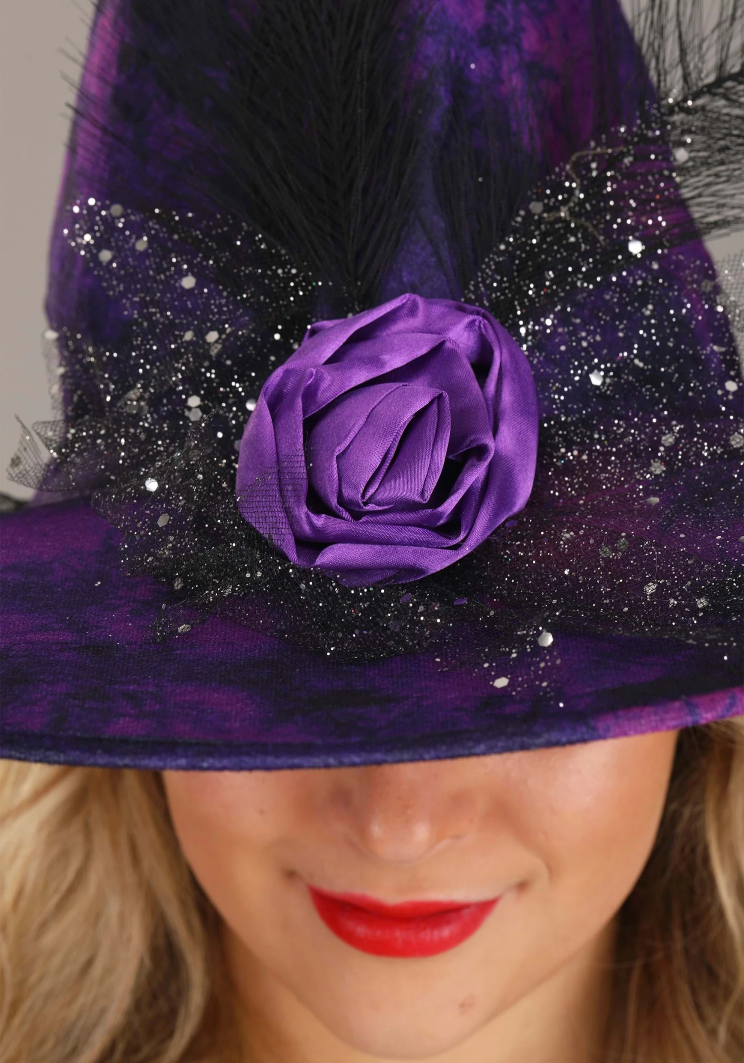 Women's Elegant Purple Witch Hat 5 Women's Elegant Purple Witch Hat - Image 3