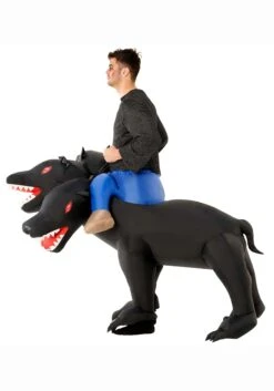 Adult Evil 3-Headed Dog Ride On Inflatable Costume 7 Adult Evil 3-Headed Dog Ride On Inflatable Costume -Halloween Costumes evil 3 headed dog ride on inflatable adult costume alt 2