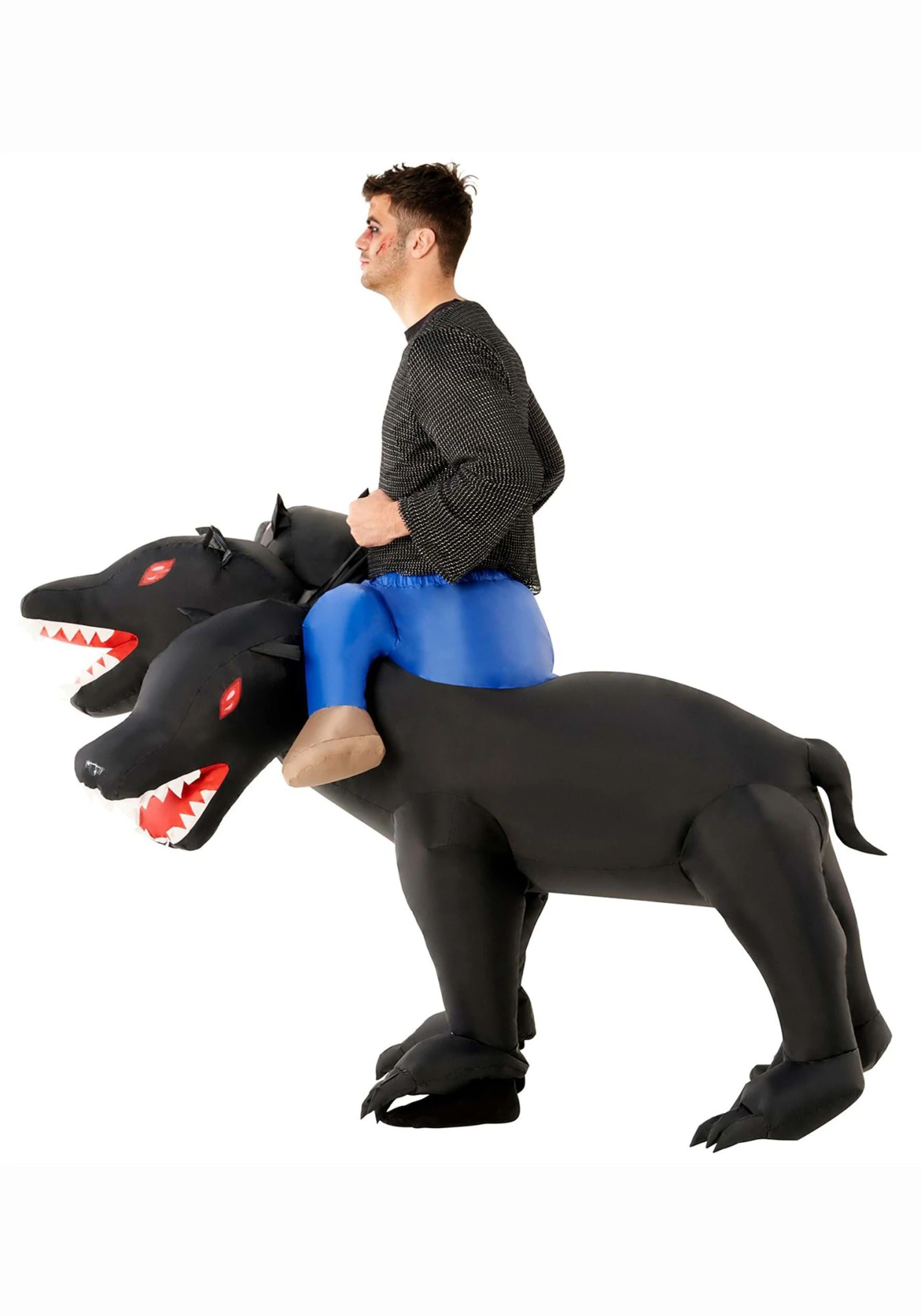 Adult Evil 3-Headed Dog Ride On Inflatable Costume 5 Adult Evil 3-Headed Dog Ride On Inflatable Costume - Image 3