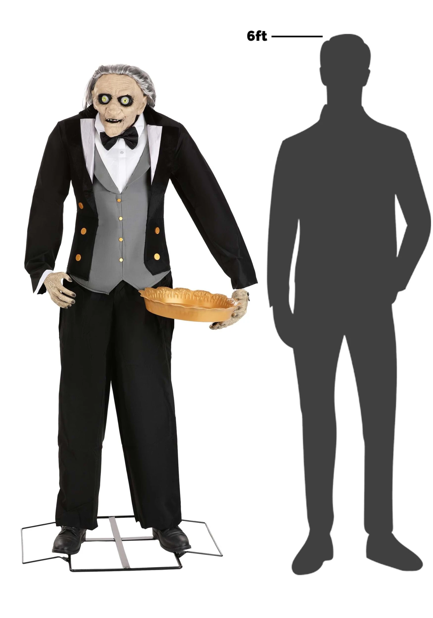 5.6FT Animatronic Evil Greeter Butler Halloween Decoration 13 5.6FT Animatronic Evil Greeter Butler Halloween Decoration - Image 11