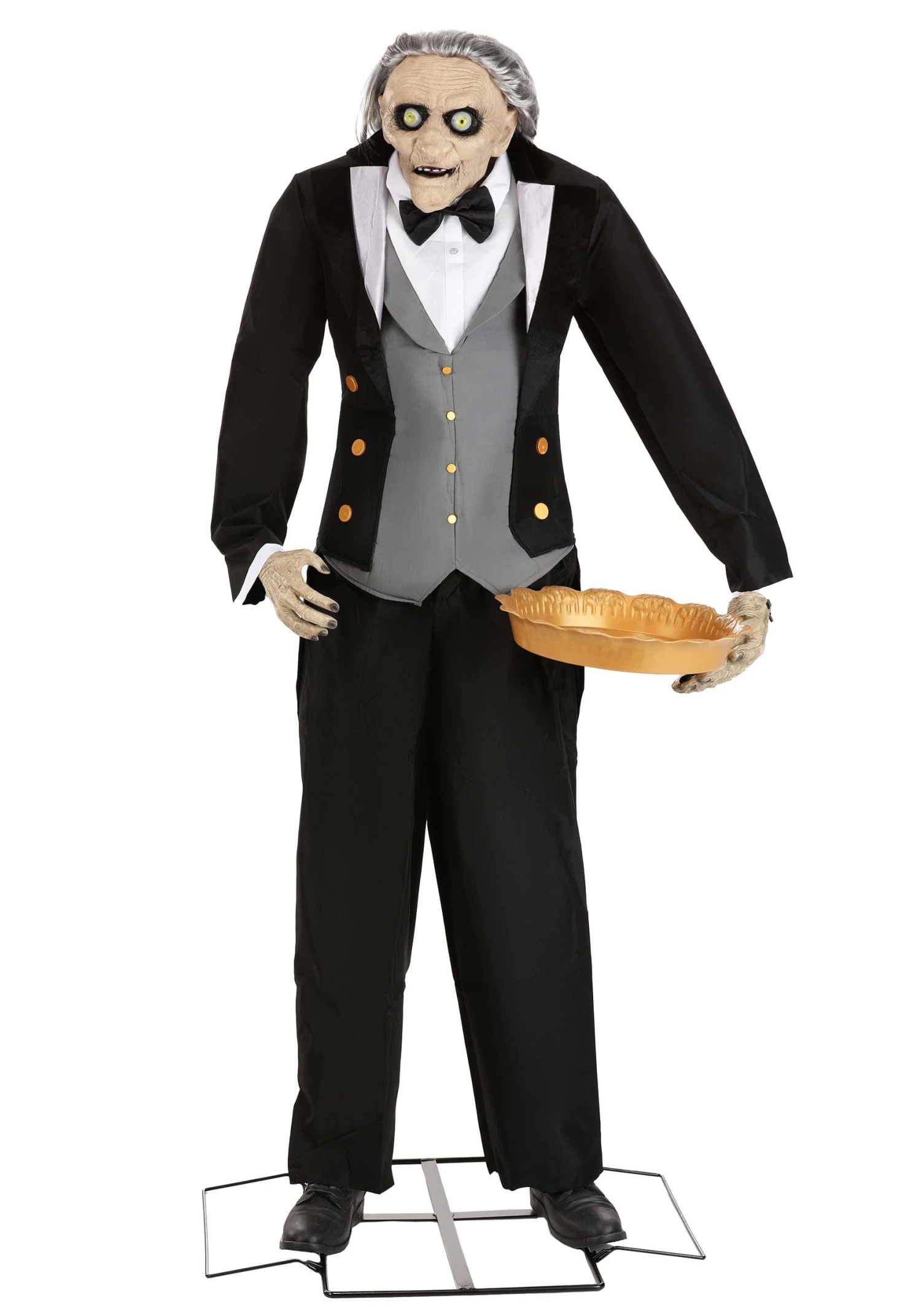 5.6FT Animatronic Evil Greeter Butler Halloween Decoration 8 5.6FT Animatronic Evil Greeter Butler Halloween Decoration - Image 6
