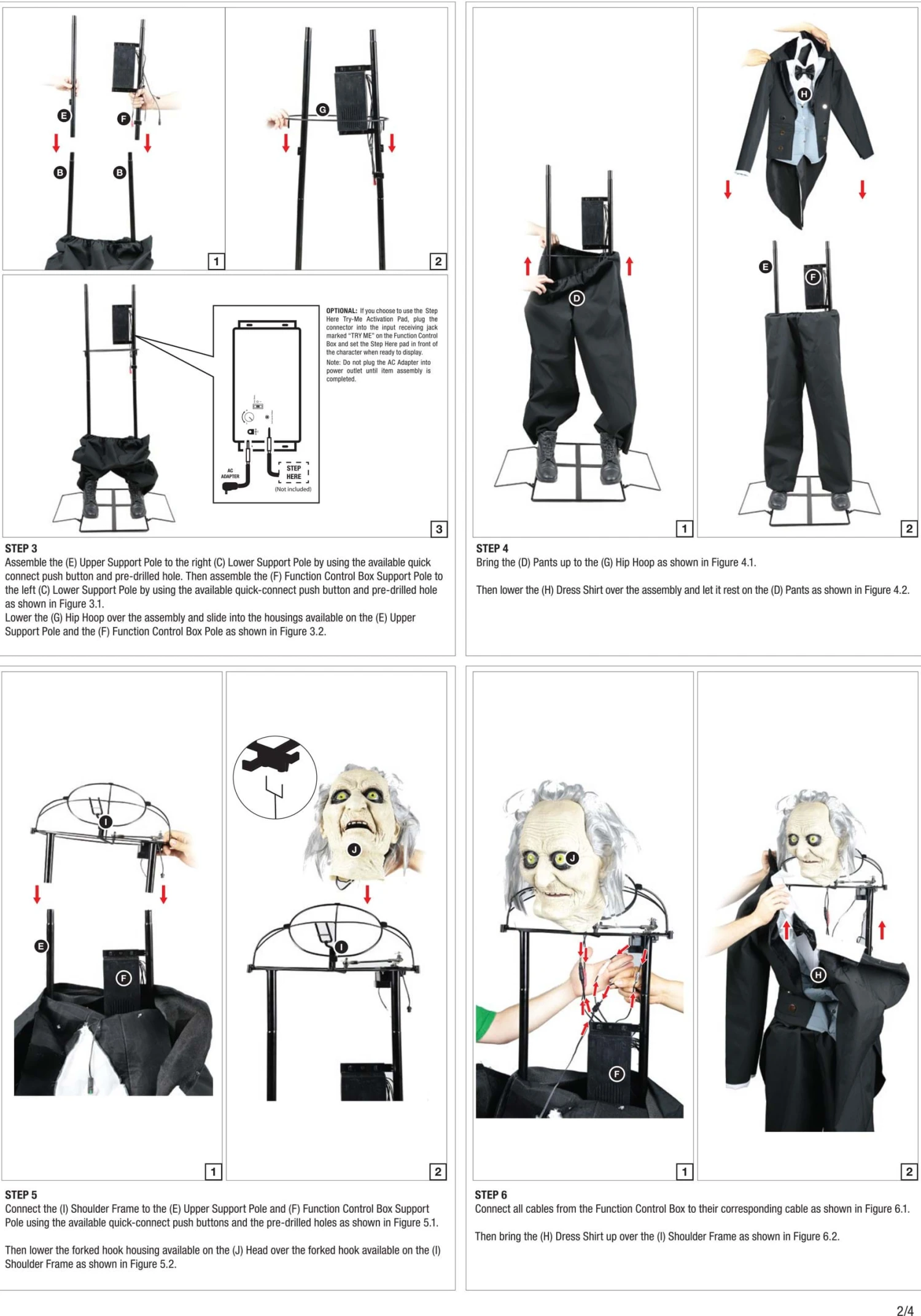 5.6FT Animatronic Evil Greeter Butler Halloween Decoration 10 5.6FT Animatronic Evil Greeter Butler Halloween Decoration - Image 8