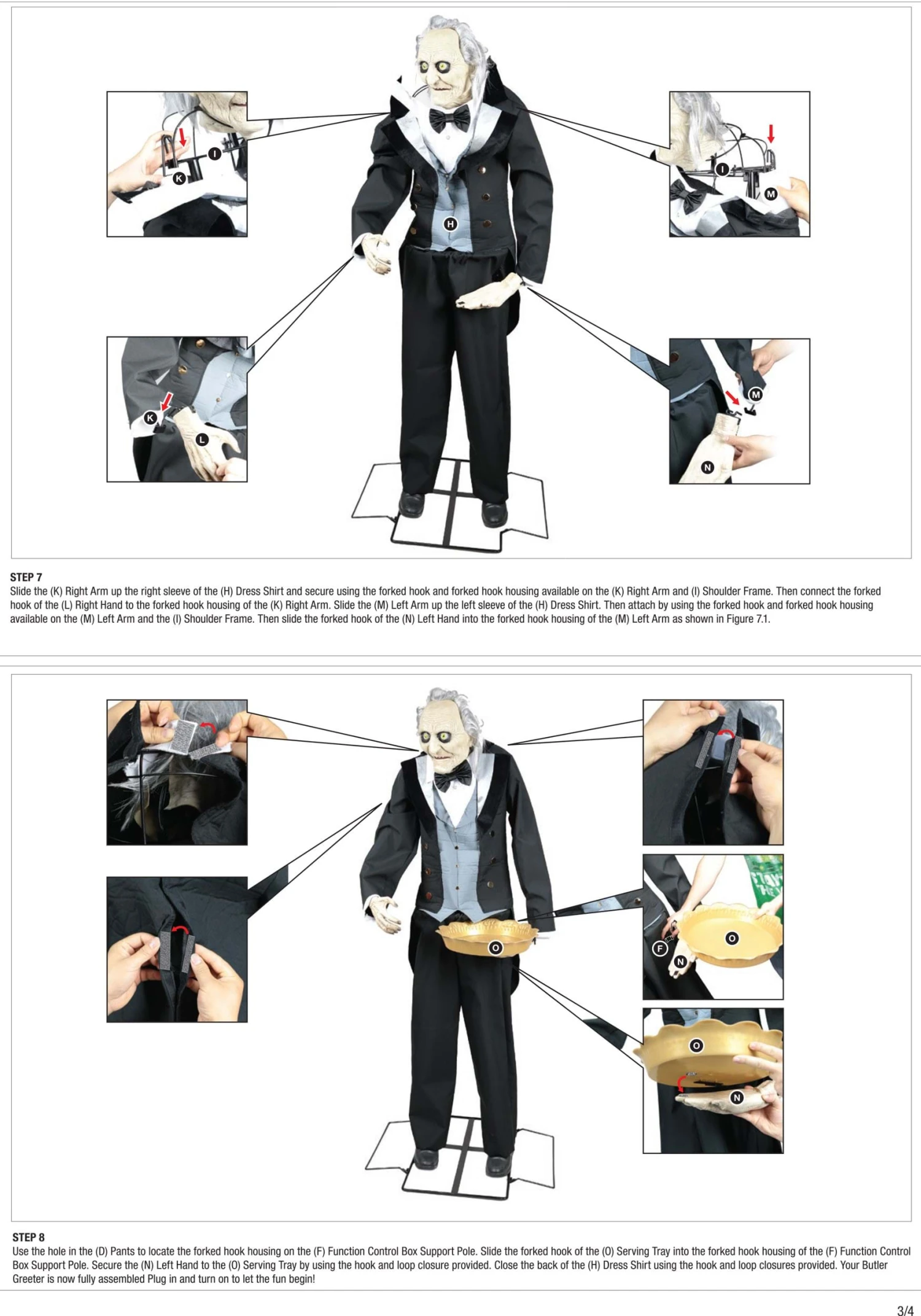 5.6FT Animatronic Evil Greeter Butler Halloween Decoration 11 5.6FT Animatronic Evil Greeter Butler Halloween Decoration - Image 9