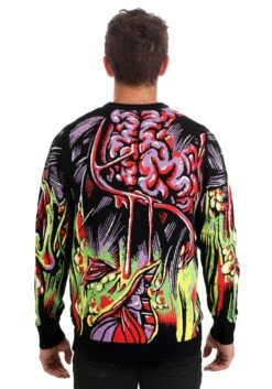 Face The Monster Adult Halloween Sweater 18 Face The Monster Adult Halloween Sweater -Halloween Costumes face the monster halloween sweater for adults alt 2