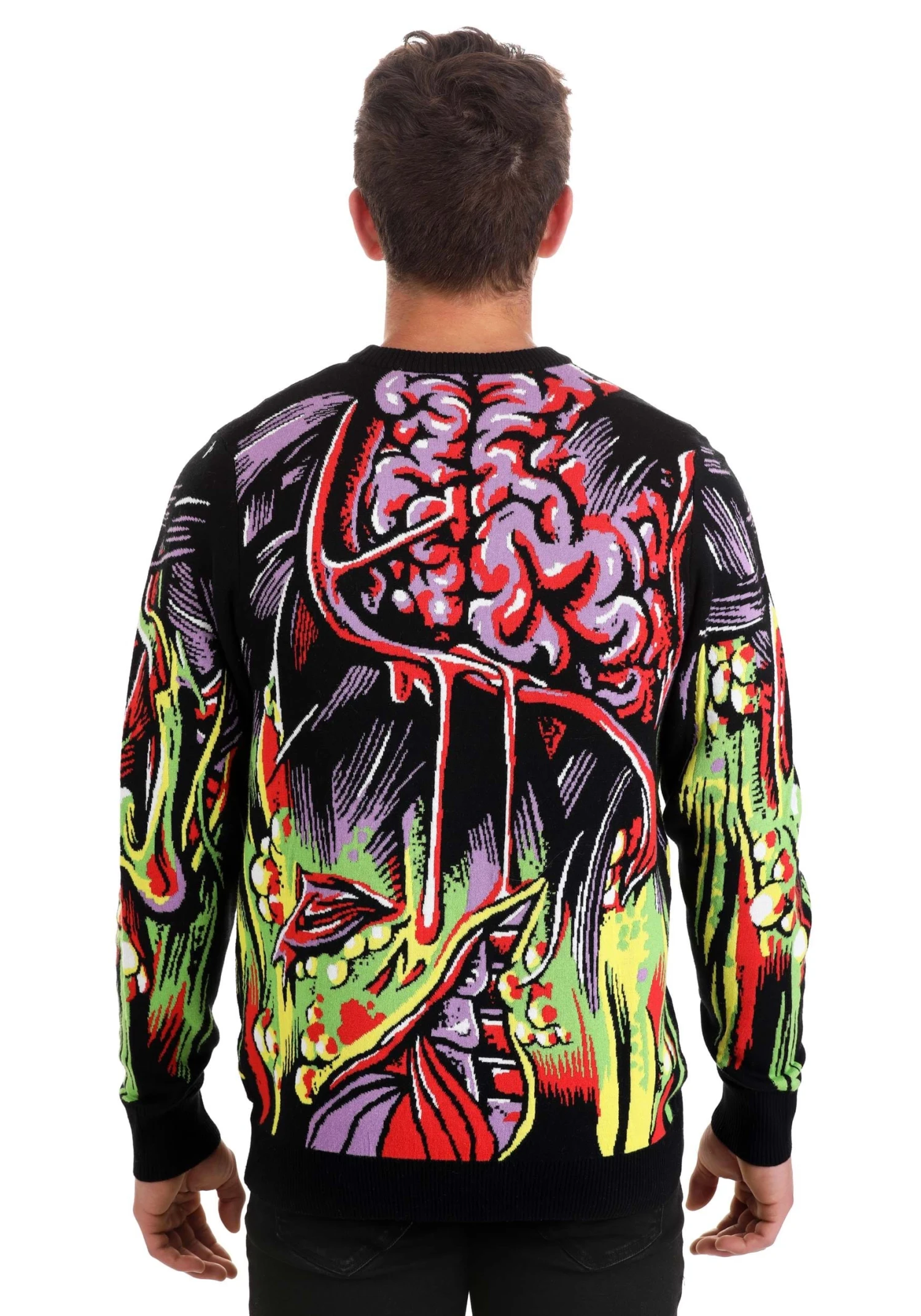 Face The Monster Adult Halloween Sweater 10 Face The Monster Adult Halloween Sweater - Image 8