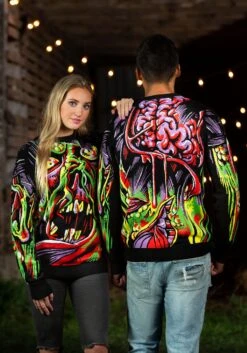 Face The Monster Adult Halloween Sweater 13 Face The Monster Adult Halloween Sweater -Halloween Costumes face the monster halloween sweater for adults alt 4