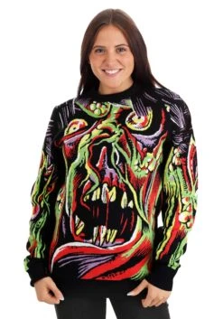 Face The Monster Adult Halloween Sweater 16 Face The Monster Adult Halloween Sweater -Halloween Costumes face the monster halloween sweater for adults alt 6