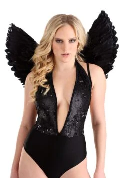 Fallen Black Angel Costume Wings -Halloween Costumes fallen black angel wings alt 1