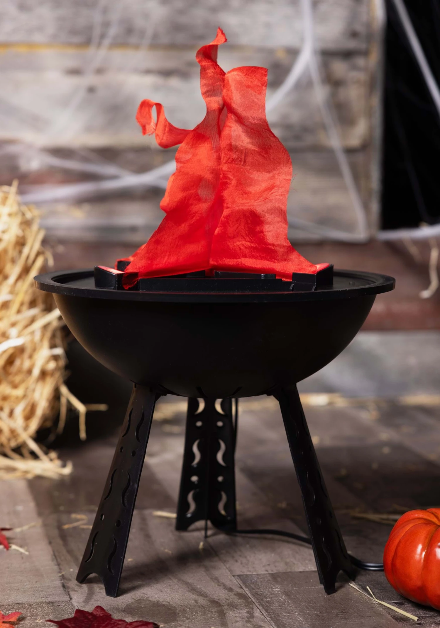 10-Inch Faux Fire Cauldron Prop Decoration 3 10-Inch Faux Fire Cauldron Prop Decoration