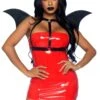 LEG AVENUE Faux Leather Bat Wings With Body Harness -Halloween Costumes faux leather bat wing body harness