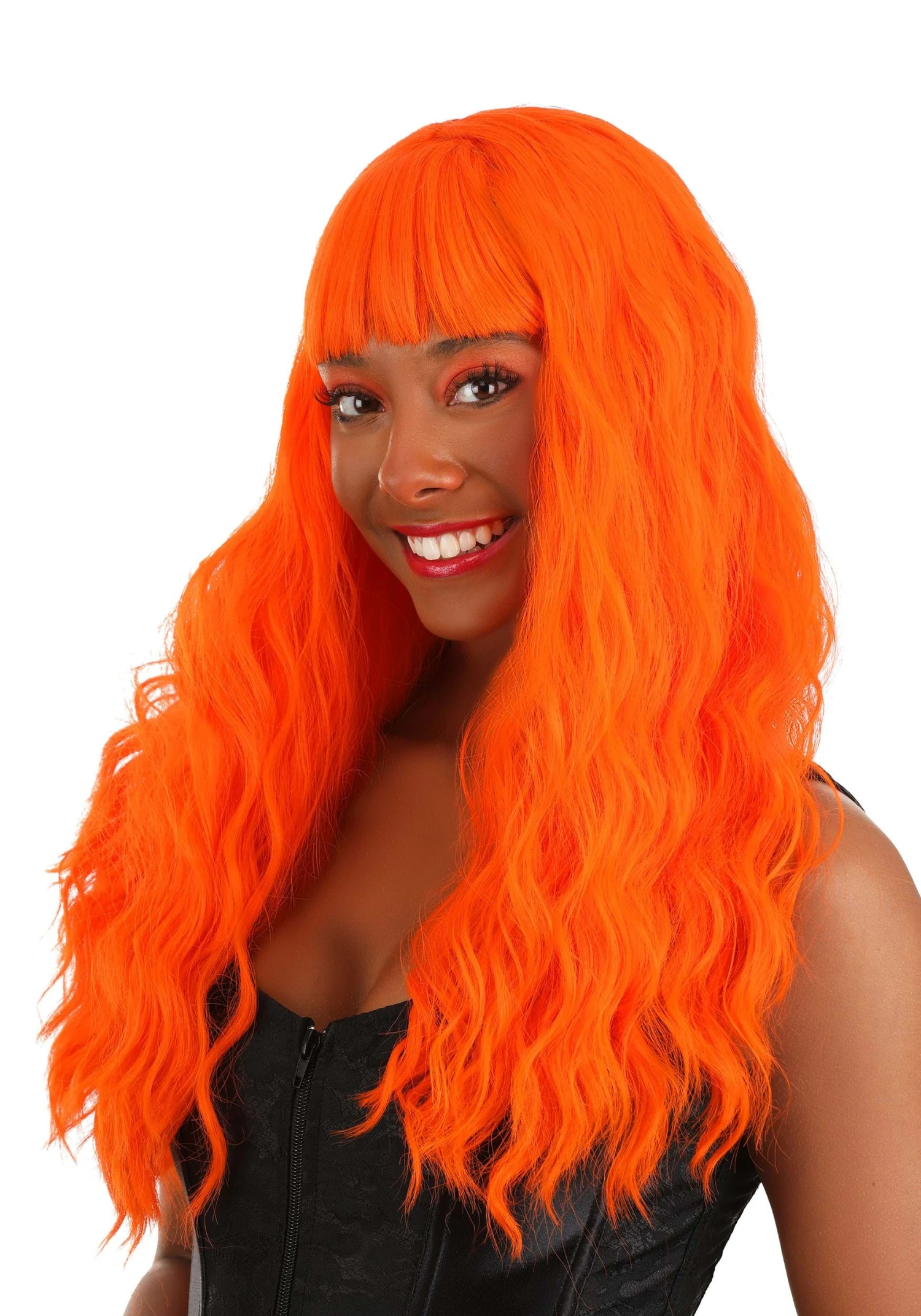 Fiery Orange Long Wavy Wig For Women 5 Fiery Orange Long Wavy Wig For Women - Image 3