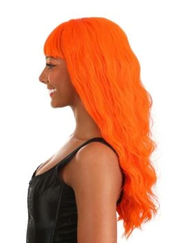 Fiery Orange Long Wavy Wig For Women 9 Fiery Orange Long Wavy Wig For Women -Halloween Costumes fiery orange long wavy wig alt 3