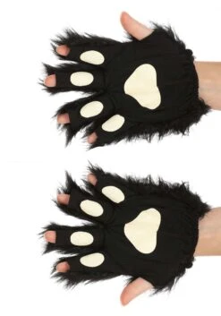 Black Fingerless Paws Gloves