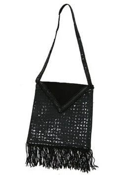 Flapper Black Sequined Purse