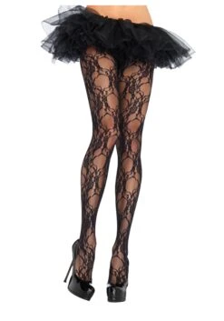 LEG AVENUE Floral Lace Pantyhose