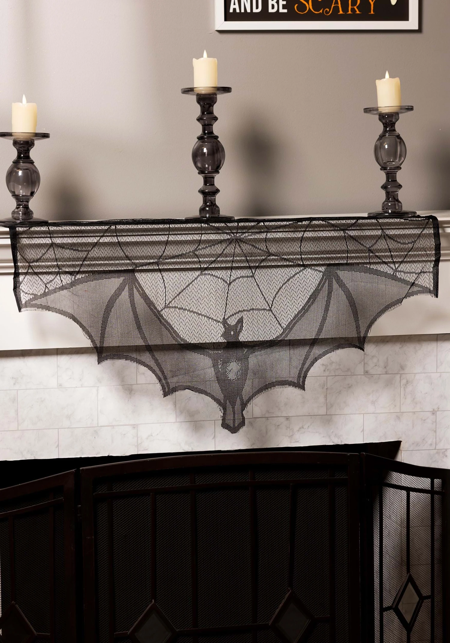 Flying Bat Mantel Scarf Halloween Decoration 3 Flying Bat Mantel Scarf Halloween Decoration