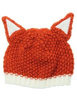 Fox Knit Orange Beanie -Halloween Costumes fox knit beanie alt 2