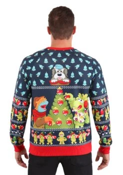 Adult Fraggle Rock Sublimated Ugly Christmas Sweatshirt -Halloween Costumes fraggle rock sublimated adult ugly christmas sweater alt2