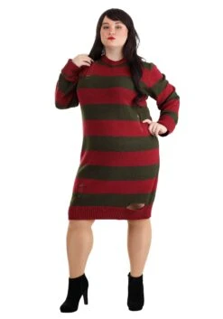 Women's Plus Size Freddy Krueger Costume Dress 26 Women's Plus Size Freddy Krueger Costume Dress -Halloween Costumes freddy krueger plus size dress costume alt 11