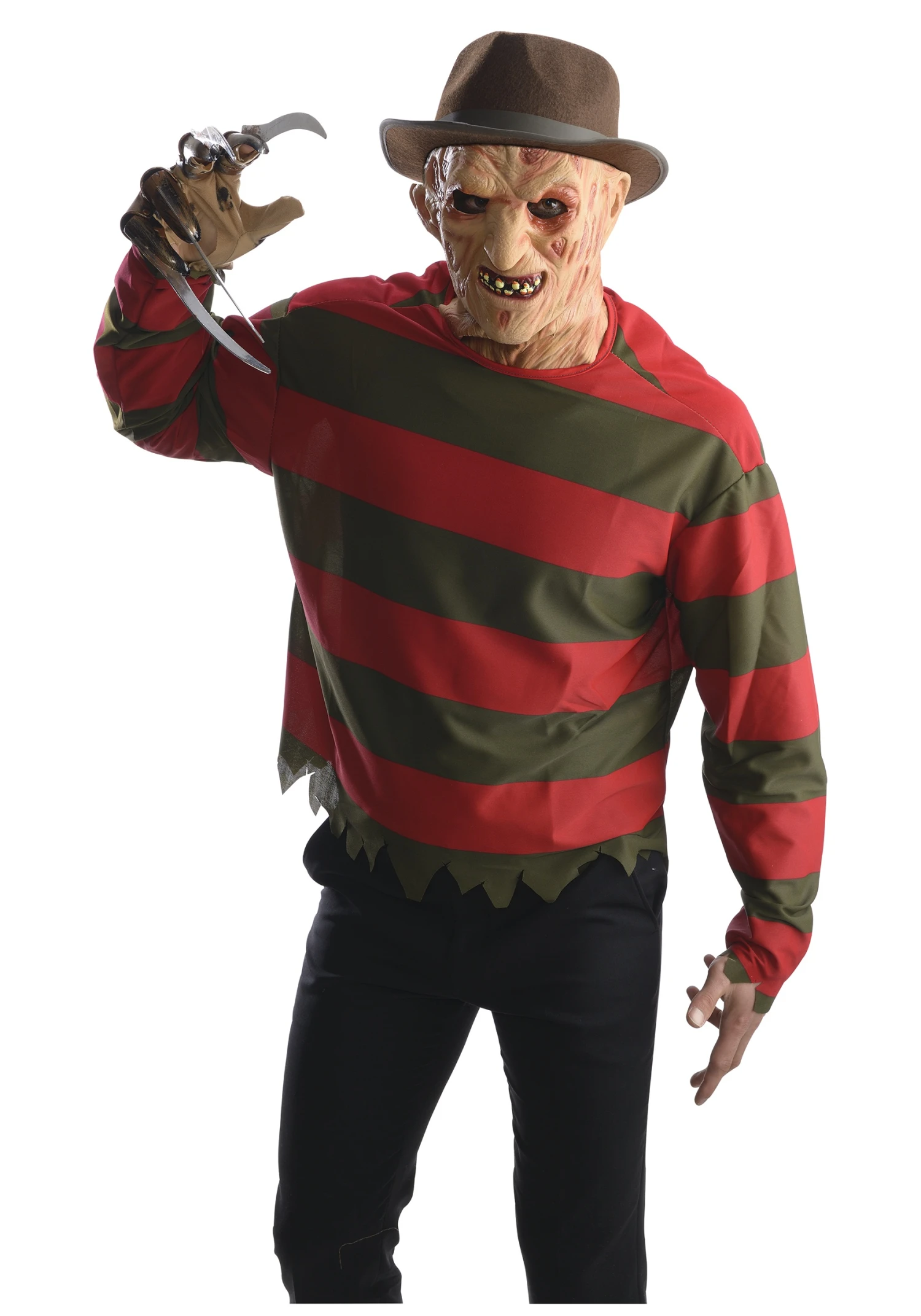 Freddy Krueger Costume Shirt With Mask For Adults 3 Freddy Krueger Costume Shirt With Mask For Adults