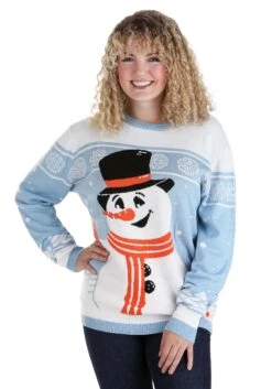 Adult Friendly Snowman Ugly Christmas Sweater 13 Adult Friendly Snowman Ugly Christmas Sweater -Halloween Costumes friendly snowman ugly christmas sweater alt 5