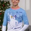 Adult Frosty Scenic Ugly Christmas Sweater -Halloween Costumes frosty scenic ugly christmas sweater