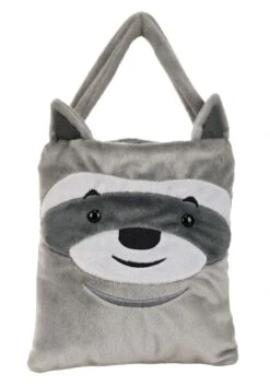 Fuzzy Raccoon Trick-or-Treat Bag