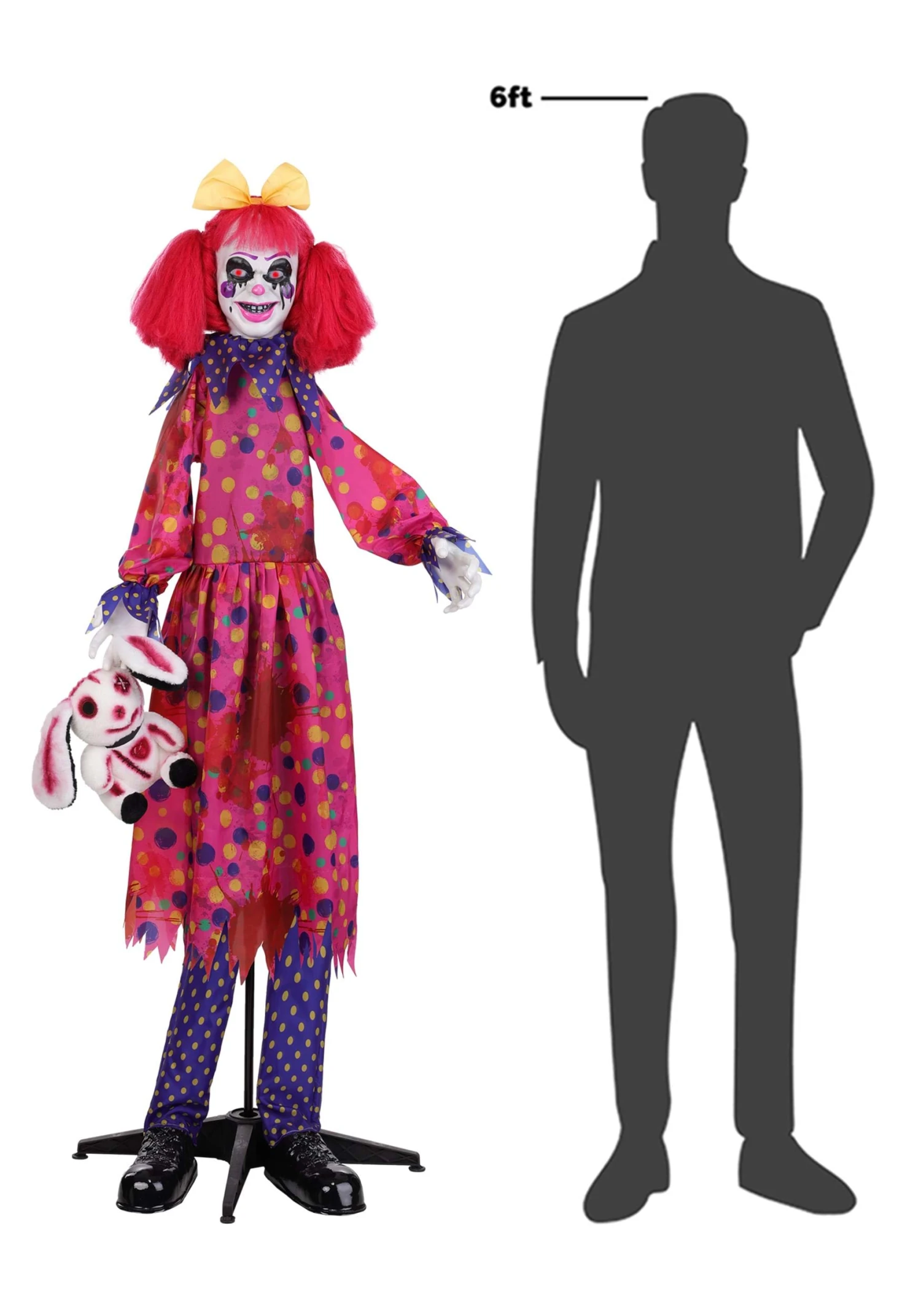 5.25FT Gabby The Grisly Clown Animated Decoration - Scream Saver 8 5.25FT Gabby The Grisly Clown Animated Decoration - Scream Saver - Image 6
