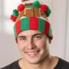 Christmas Knit Gingerbread House Hat With Pom Pom