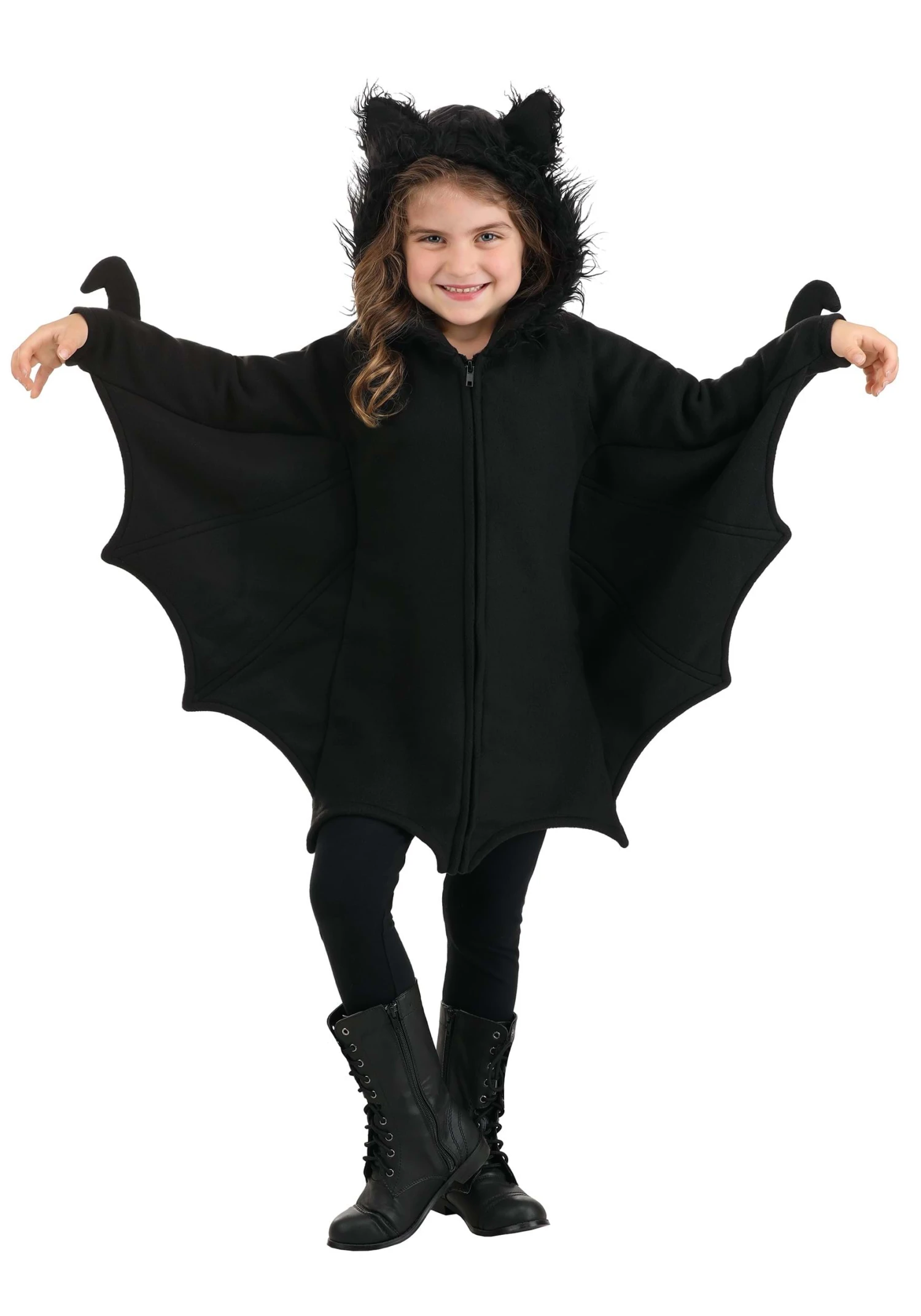 LEG AVENUE Cozy Black Bat Costume For Girls 3 LEG AVENUE Cozy Black Bat Costume For Girls