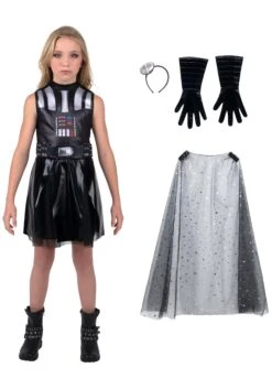 JAZWARES Girl's Star Wars Darth Vader Costume Dress 13 JAZWARES Girl's Star Wars Darth Vader Costume Dress -Halloween Costumes girls darth vader star wars costume dress alt 5